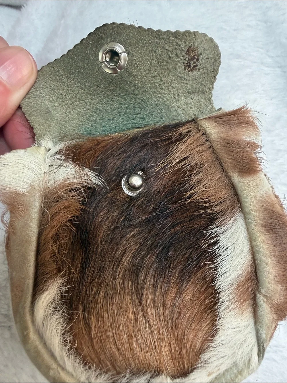 Vintage Springbok Antelope Hide Coin Purse Pouch – Missing Strap